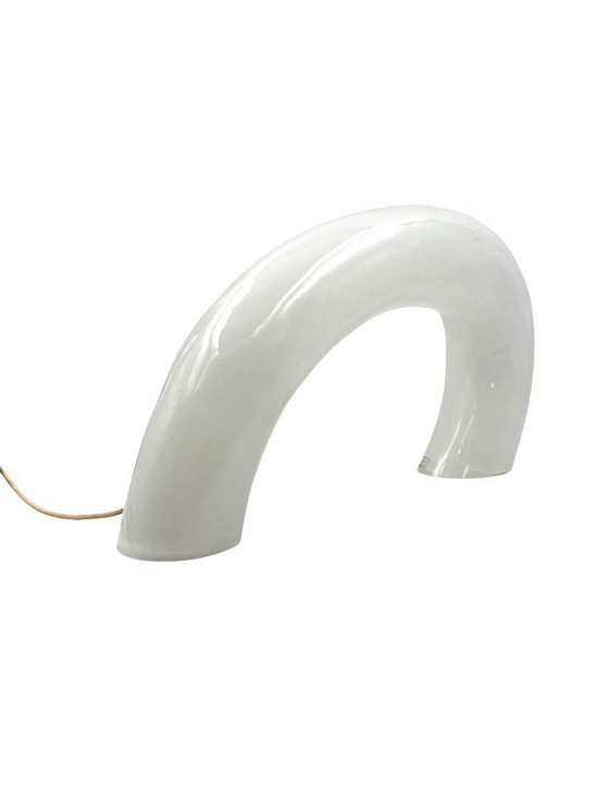 Image 1 of Witte Murano Glas Sculpturale Lamp, Barbini Italië 1970