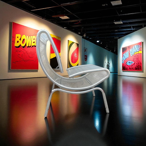 Roberto Semprini Hydra Chair Stahlrohr plastic rope für Sintesi 1990er Italien