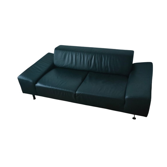 Image 1 of Sofá moderno de cuero negro Kanizsa Trend