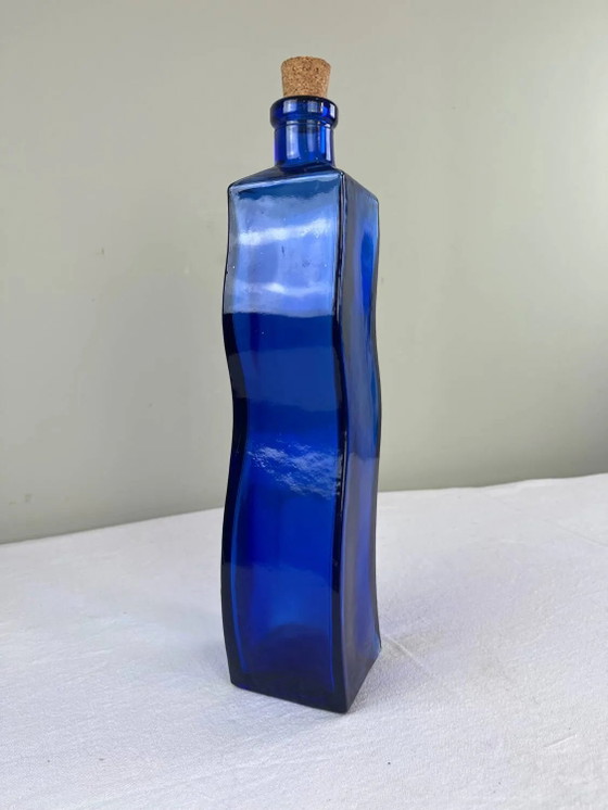 Große kobaltblaue Flasche – Gläser & Karaffe, Crystal, Glass (photo 5 of 9)