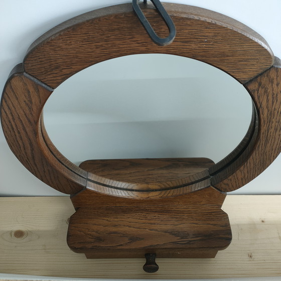 Image 1 of 1950s Wall Mirror Key Box