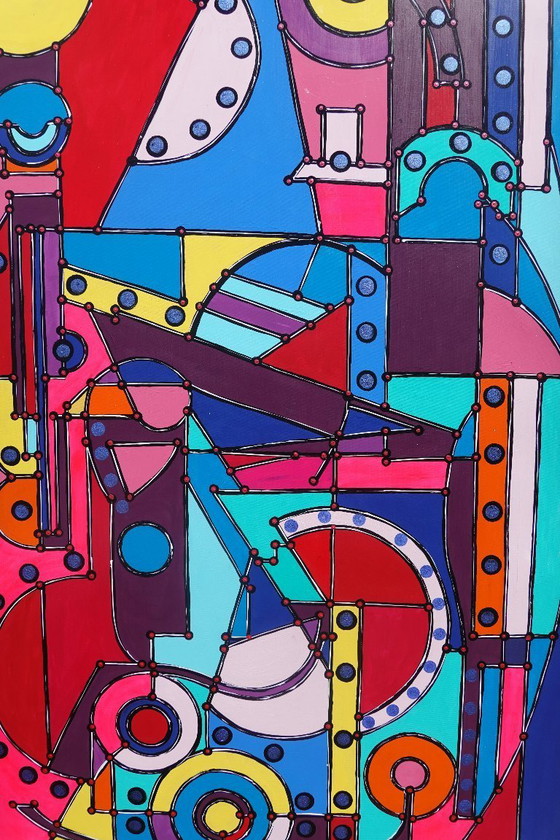 Image 1 of  Cubism A1353 - abstract painting on XXL canvas