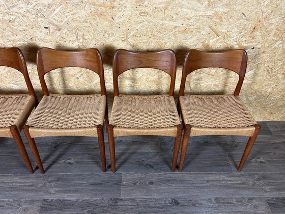 Image 1 of 6x Sedie da pranzo in teak anni '60/'70 di Niels O. Möller per J.L. Møllers anni '60