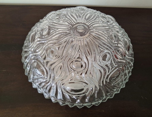 Vintage Glas-Deckenleuchte aus den 60er/70er Jahren