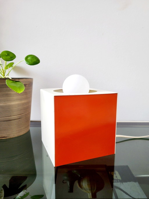 Lámpara de mesa “Cube” de la era espacial, Anvia, Johannes Joseph Maria (Jan) Hoogervorst