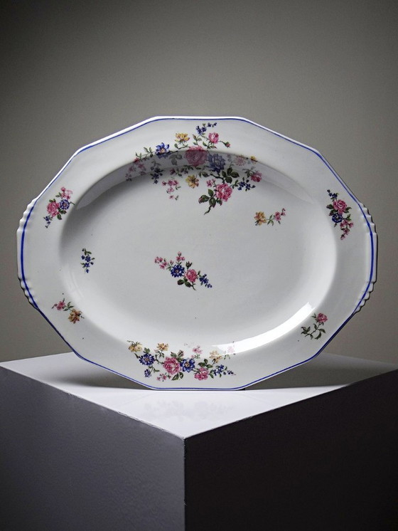 Image 1 of Bernardaud Limoges porcelain serving platter with floral decoration, 1920s-1950s