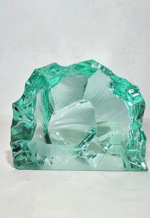 Crystal sculpture by Vicke Lindstrand for Kosta. Sweden, 1960s.