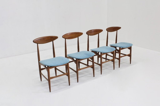 Sillas de comedor italianas vintage de mediados de siglo, década de 1960, juego de 4