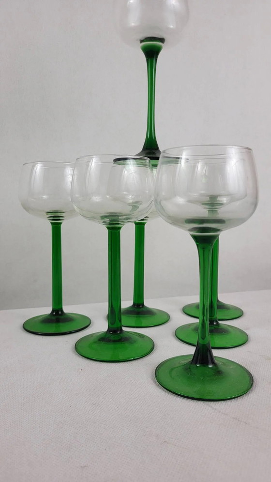 6 Alsace balloon wine glasses – Glass & Decanter, Crystal, Vintage (photo 3 of 7)
