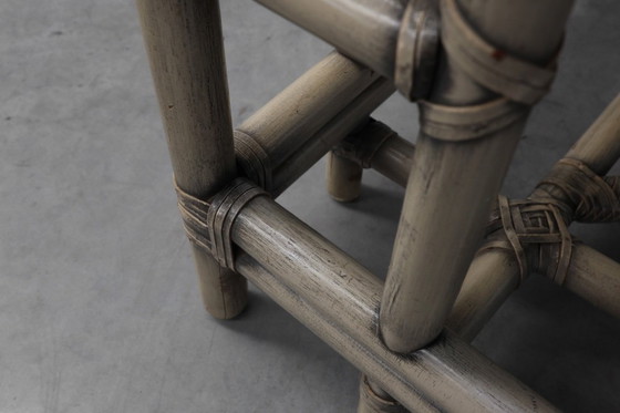 Image 1 of Large wicker coffee table "Attila" with marble top by Gasparucci Italy