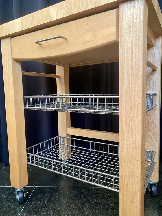 Image 1 of Carrello da cucina in legno massello di faggio di Het Kookpunt
