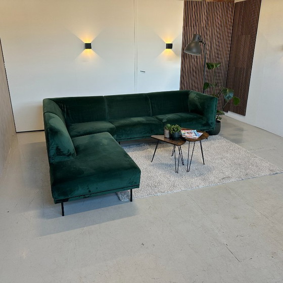 Image 1 of Canapé d'angle en bois vert 280x235 cm