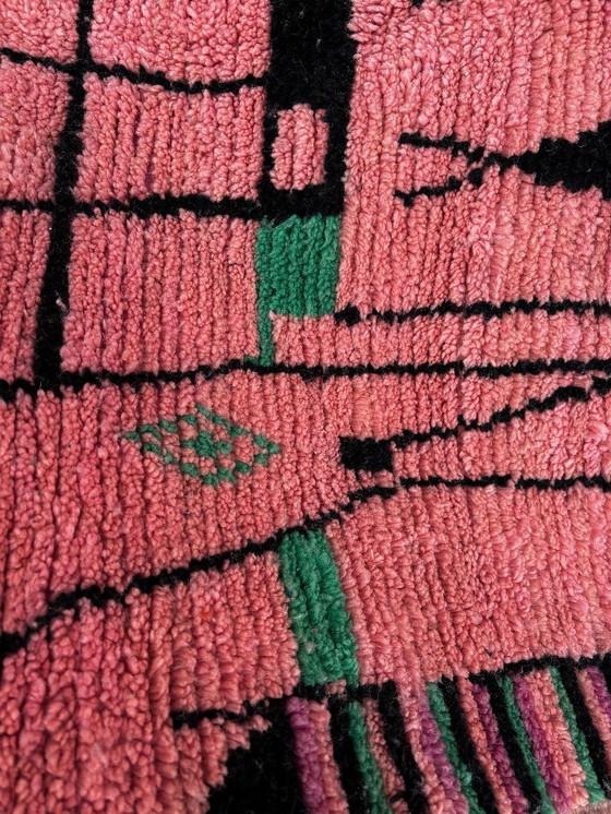 Image 1 of Tapis marocain rose fait main 160x270 cm, tapis doux et moelleux, décoration bohème