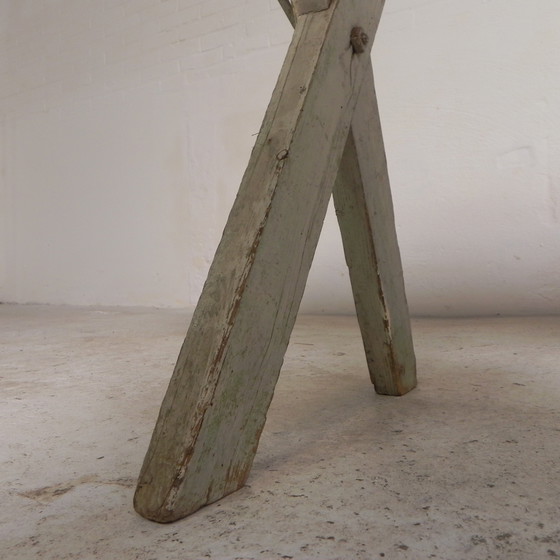 Image 1 of Grande table pliante, table à bière Biere Amos Metz, années 1930