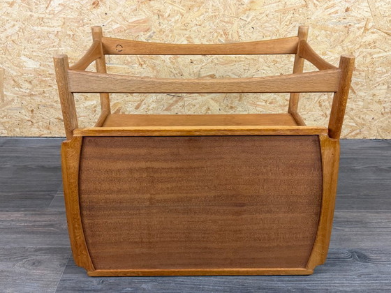 1960s/70s Oak Serving Trolley with Tray by Poul Hundevad, Denmark – Bar carts, Wood (photo 16 of 17)