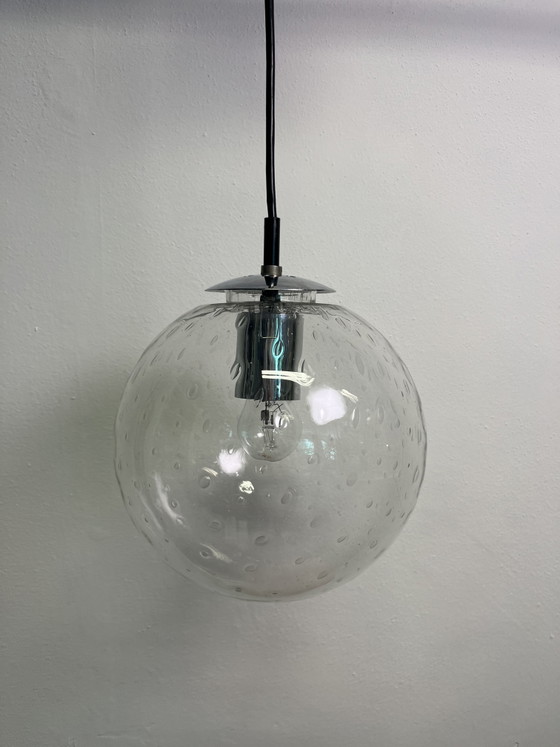Vintage RAAK Amsterdam Bubble Glass Globe Hanglamp – Dutch Design jaren 70 – Hanglampen, Metal (photo 8 of 15)
