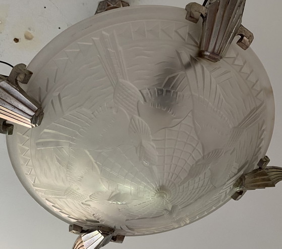 Image 1 of Art Deco hanging lamp 20s Made in Frace