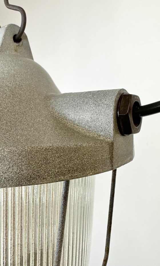 Image 1 of Lámpara de búnker industrial gris de Polam Gdansk, década de 1970