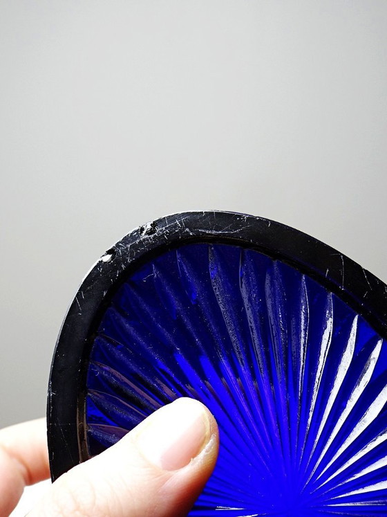 Image 1 of Victorian bonbonnière, attributed to George T. & Co., cobalt glass and silver-plated metal, 19th century