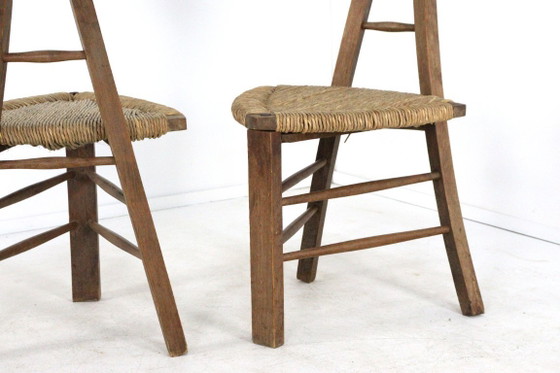 Image 1 of Set of 2 brutalist tripod vintage chairs