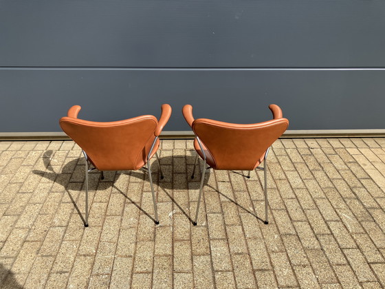 Image 1 of Fritz Hansen series 7 Butterfly chairs in Cognac leather NEW!!