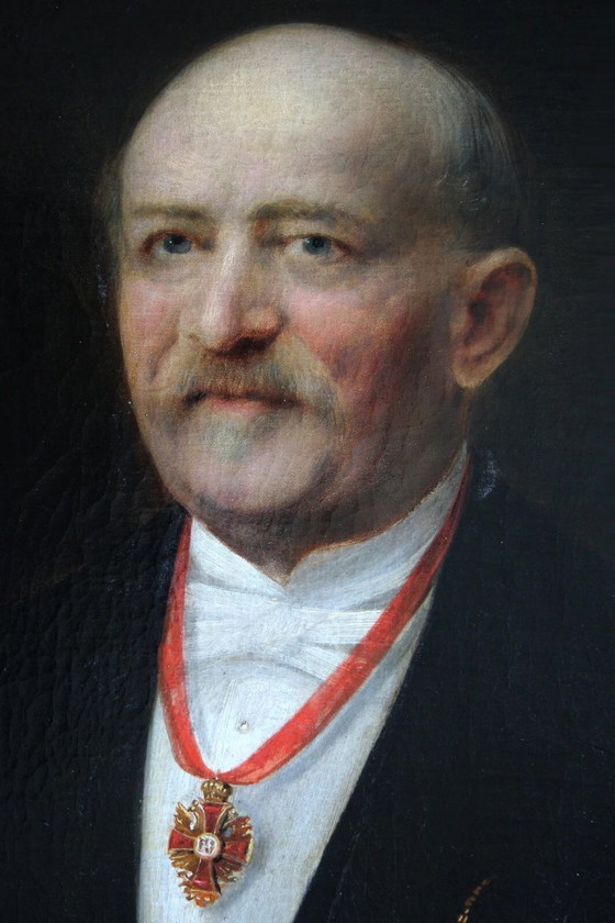 Image 1 of Gemälde eines Gentlemans aus dem 19. Jahrhundert mit Gebrauchsspuren