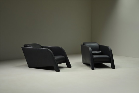 Image 1 of Zeldzame set van twee Ypsilon loungestoelen van Ulf Moritz, jaren 80, Nederland.