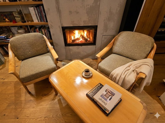 Image 1 of Mid-Century Design-Ikonen: Komplettes 4-teiliges Set - 2 Knoll Collection Sessel, 1 Sofa 3er & Couchtisch in gutem Zustand