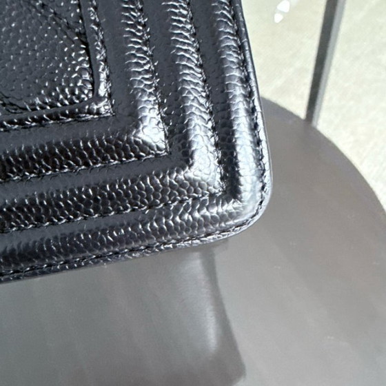 Image 1 of Chanel Boy Medium - Caviar 25CM Chevron Black Gold Hardware Series 24