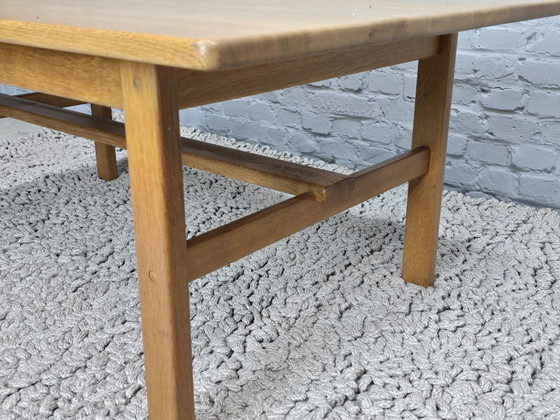 Image 1 of Large Mid-Century Scandinavian Design Solid Oak Coffee Table by KP Möbler, Denmark 1970s.