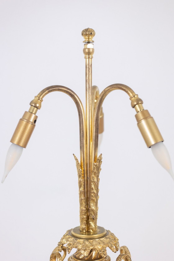 Image 1 of Pair of Porcelain Lamps with Bronze Satyrs. Circa 1880.