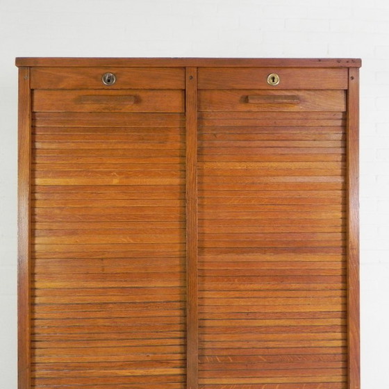 Image 1 of Cassonetto avvolgibile in rovere con 2 ante, altezza 180 cm, anni '50