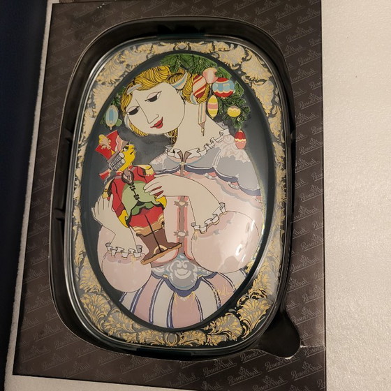 Image 1 of Oval convex frame and painting on glass, Clara Nutcracker Rosenthal, Bjorn Wiinblad Sweden