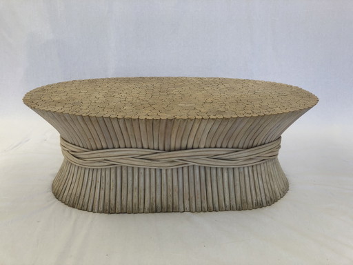 McGuire Oval Bamboo Dining Table, 1970