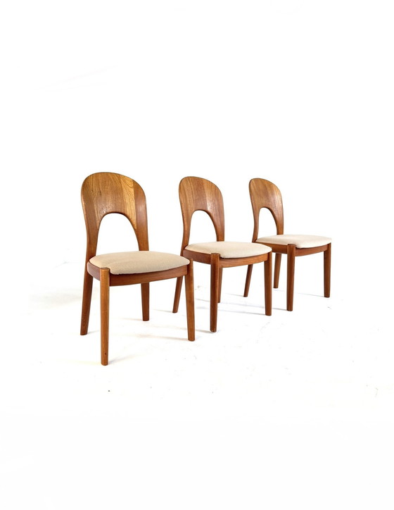 Image 1 of 3x "sedie Morten" restaurate, Koefoeds Hornslet anni '70