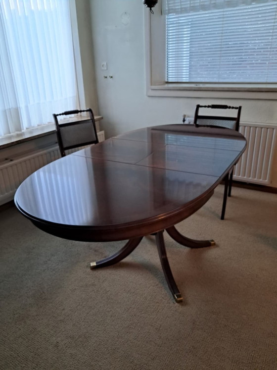 Juego de comedor clásico Heldense "Re-Furn" – Caoba con 4 sillas – Incluye recibo de compra original (1990) (photo 11 of 11)