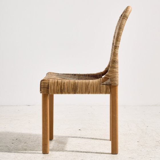 MK10876 Oak and Rattan Chair, Set of 4 – Side chairs, Wicker (photo 4 of 16)