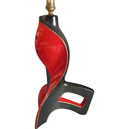 Lámpara de mesa de cerámica vintage de Vallauris, Francia, 1959