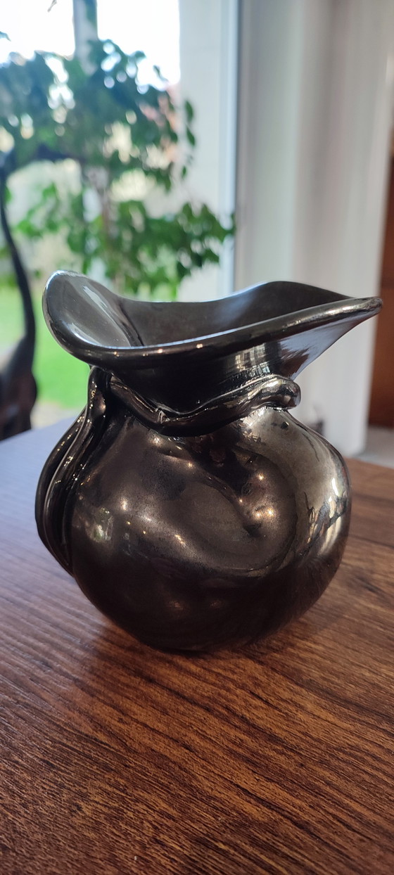 Image 1 of Vaso in ceramica iridescente degli anni '60, firmato