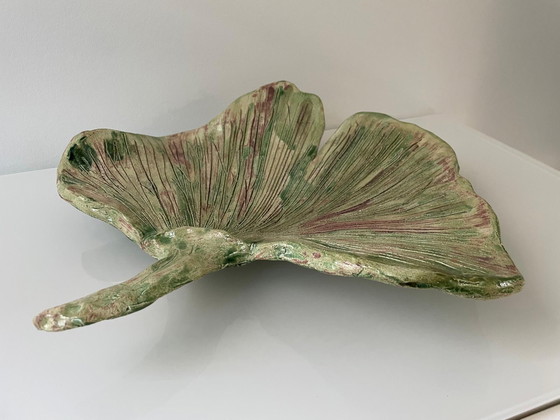 Image 1 of Pottery Bowl Of Ginko Biloba Leaf