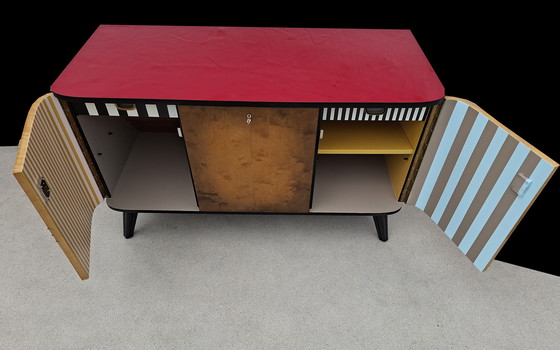 Image 1 of Vintage ladekast met 2 zijdeuren + 1 kanteldeur