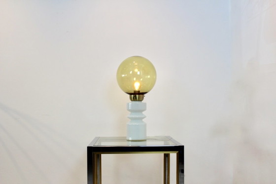 Raak Amsterdam Tafellamp, Tafellampen, Glas, Messing, Wit, Dutch Design Style (foto 4 van 8)