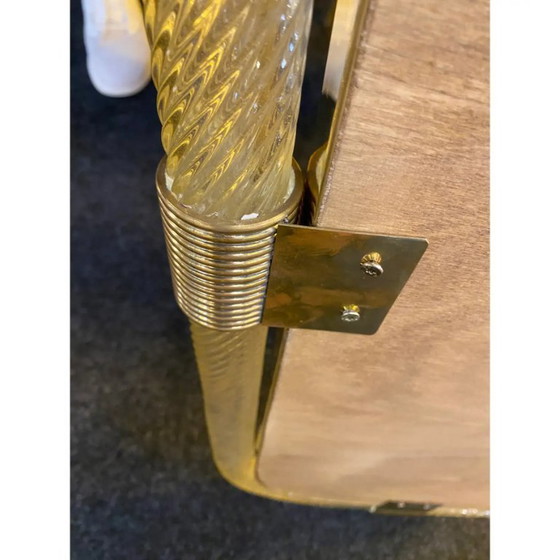 Image 1 of Elegante coppia di specchi in vetro di Murano con foglia d'oro, Italia, design "Torciglione"