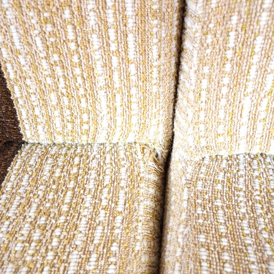 Image 1 of Canapé modulable vintage des années 70, en tissu velours côtelé, orange-brun