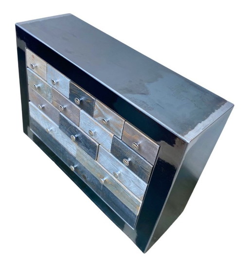 Cassettiera in metallo Loftboutik con 15 cassetti, anni 2010