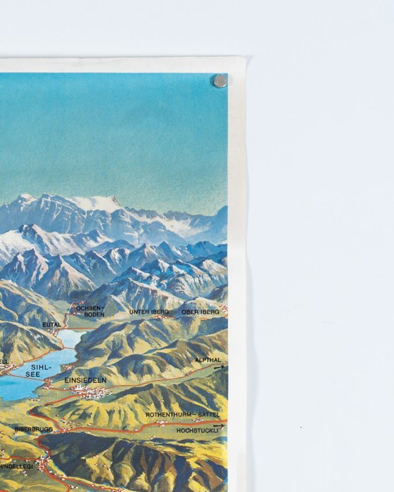 Image 1 of Lac de Zurich – 1978 Affiche de voyage vintage originale de M. Bieder – Style suisse – 101 x 64 cm