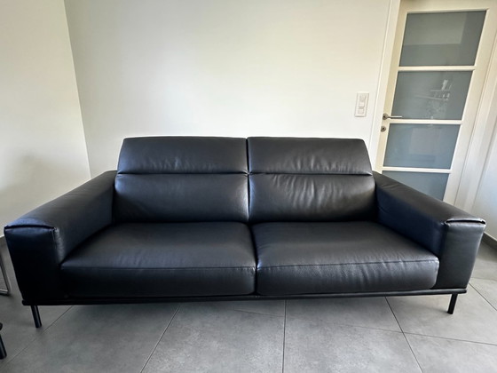 Image 1 of OLTA Spectra Sofa Set – Black Leather – Impeccable Condition