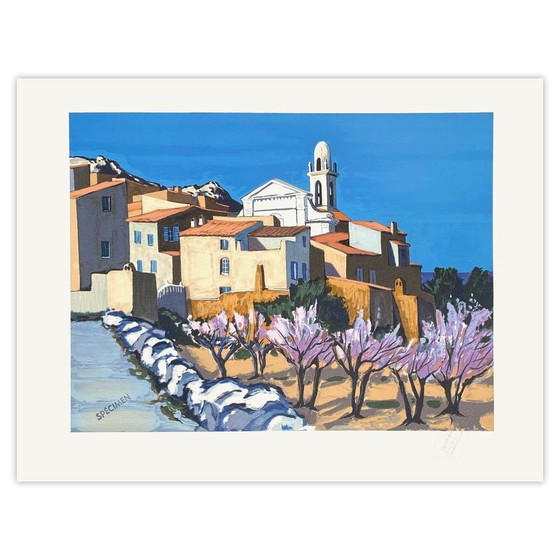 Image 1 of Jean Claude Quilici Het dorp van mijn vader - Speloncato Corsica lithografie 1990