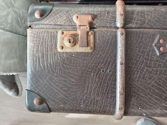 Valigia vintage, anni 1930 / 1940 – Borse da viaggio, Pelle, Metallo (photo 7 of 7)