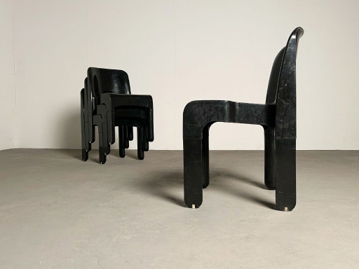 Six chaises empilables Universale, Joe Colombo pour Kartell 1967 – eetkamerstoelen, Plastic (photo 2 of 9)